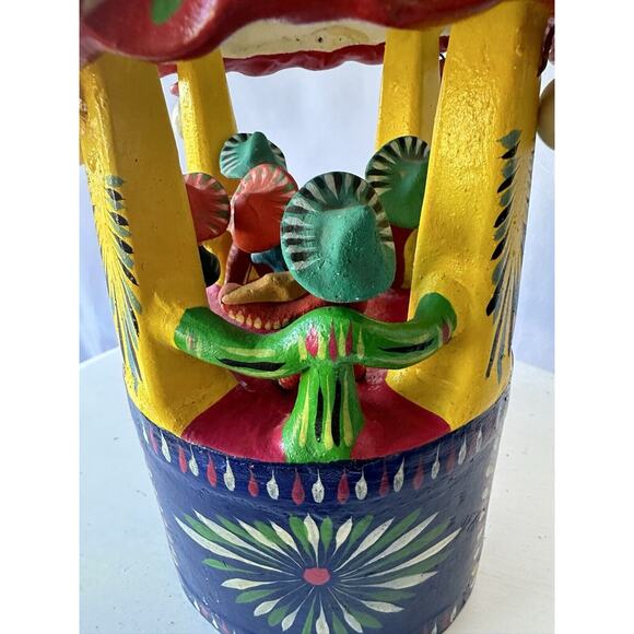 Gerardo Ortega Signed Carousel Vintage Mexican Folk Art Pottery - Picture 13 of 16